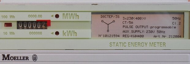 F & G Moeller REG 400 KWH static energy meters 230 / 400VAC x / 5A 850 090 037