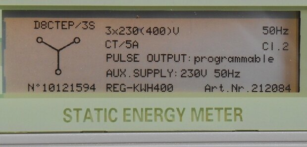 F&G Moeller REG-KWH400 static energy meter 230/400V AC x/5A 850090037