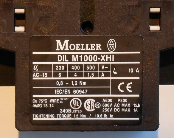 Moeller magneetschakelaar DILM225/22 RA250 110kW 400V AC 3P