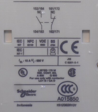 SCHNEIDER electric LAD8N11 they contact block Auxiliary contact blocks, they mont TeSys LAD8N11 LAD8N11