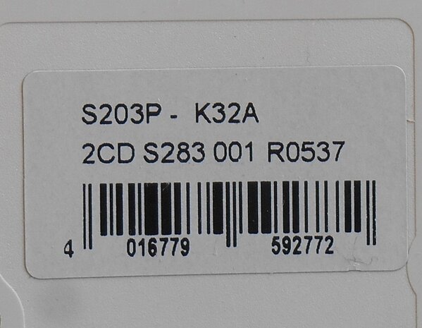 ABB S 203P - K32 Installatieautomaat 32A 25kA 3P K kar 2CDS283001R0537