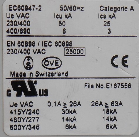 ABB S503 B63 3P 50 KA Installatieautomaat 230/400V