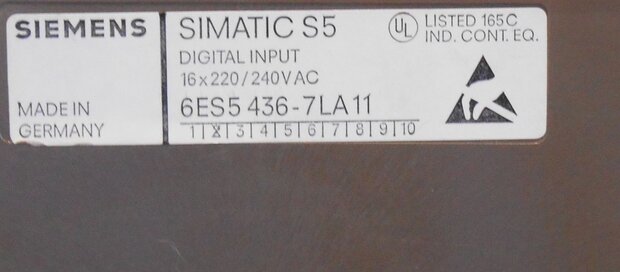 Siemens SIMATIC S5 6ES5 436-7LA11 digital input 16x220 / 240VAC