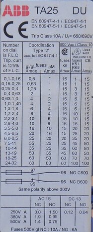 ABB thermisch relais TA25 DU 0,4 A (gebruikt) Thermische overbelastingsrelais