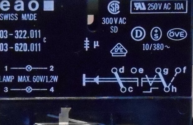 EAO 03-620011 Push buttons without plate 2 changeover pulse / hold