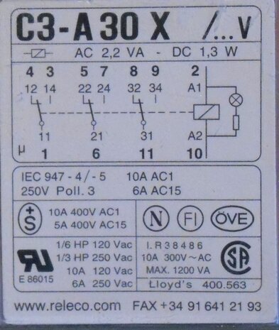 Releco C3A30FX / 24VDC relay C3 A30FX 4360605