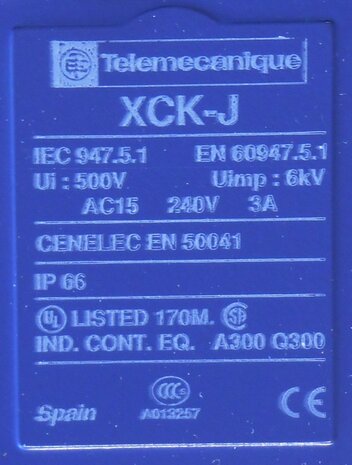 Telemecanique, Schneider Electric limit switch XCK J167 time circuit 064 598