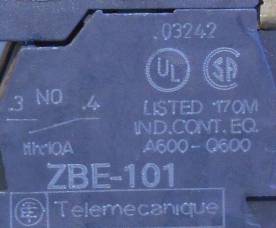 Telemecanique button black with ZBE-101 NO contact element
