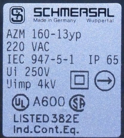 Schmersal Safety switch AZM 160-13yp 220 VAC
