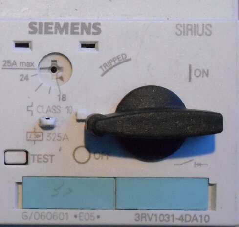 Siemens 3RV1031-4DA10 Motorbeveiligingsschakelaar 3P 18 - 25A