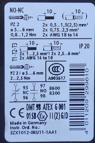 Siemens relais 3RU1126-4CB0 Thermische overbelastingsrelais 17-22A