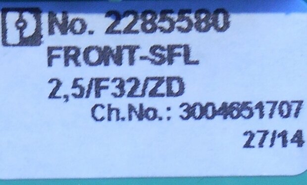 Phoenix Contact FRONT-SFL 2,5/F32/ZD veerlijst 32P 2 rijen 2285580 