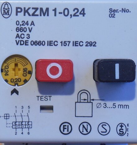 Moeller PKZM1-0,24 Motor protection switch PKZM 1-0,24