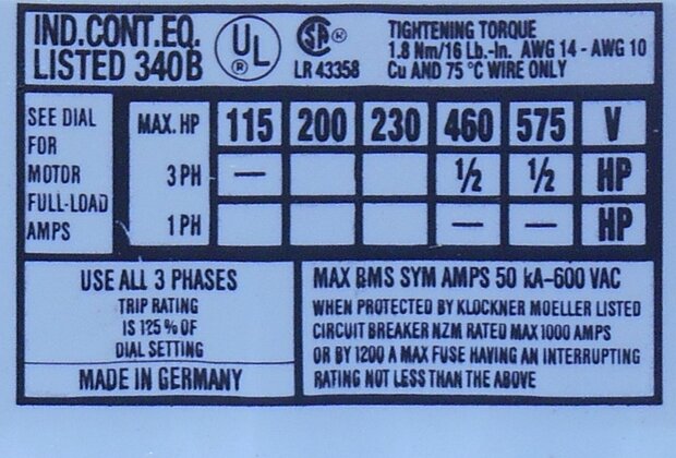 Moeller PKZM1-0,16 Motor protection switch PKZM 1-0,16