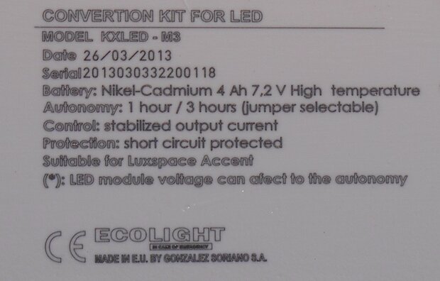 Ecolight KXLED-M3 Noodunit voor LED 4Ah 7,2V KXLED