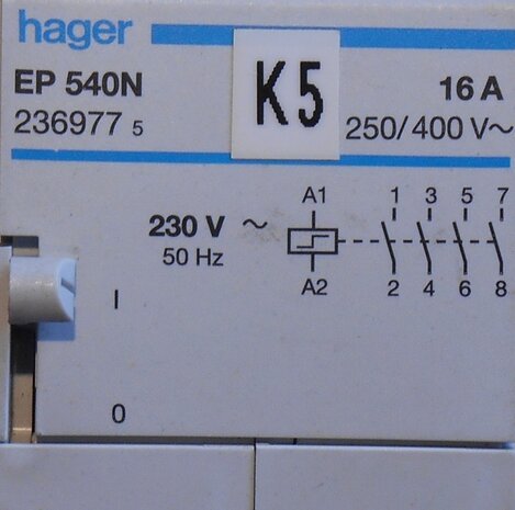 Hager EP540N Contactor 230V 16A 4NO 2369775
