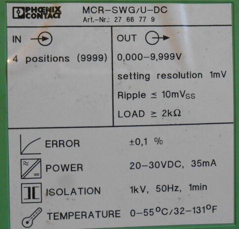 Phoenix contact MCR-SWG-U-DC-S Setpoint generator 2766795