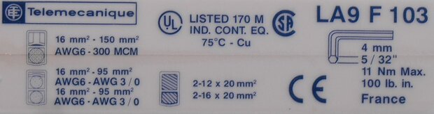 Schneider Electric LA9F103 terminal block 054312