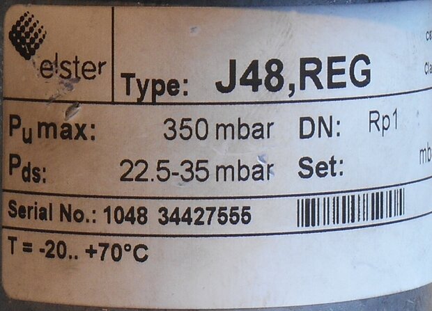 Honeywell elster J48 Regulator Gasdrukregelafsluiter