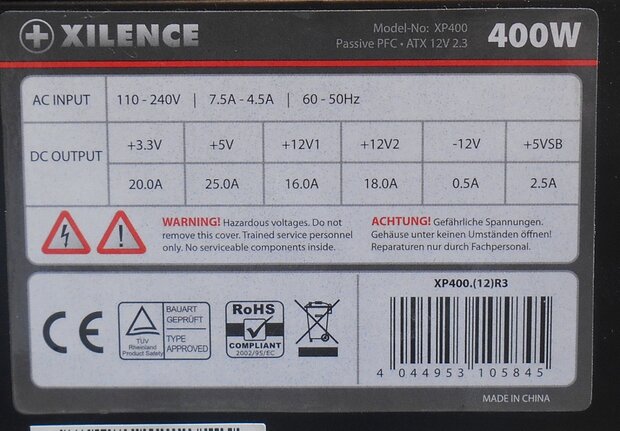 Xilence XP400.(12)R3 power supply unit