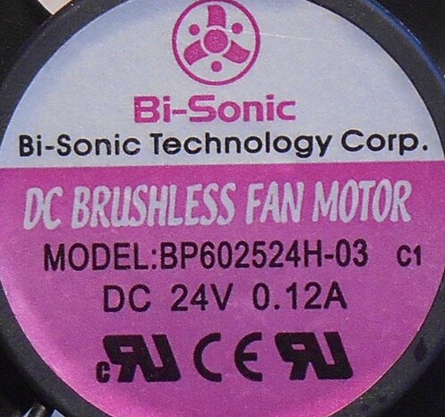 Bi-sonic BP602524H-03 Vierkante Ventilator server 24V DC 0.12A