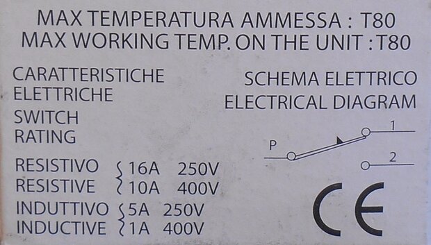 Buisthermostaat T80 30º-90º 3/4"- 3"