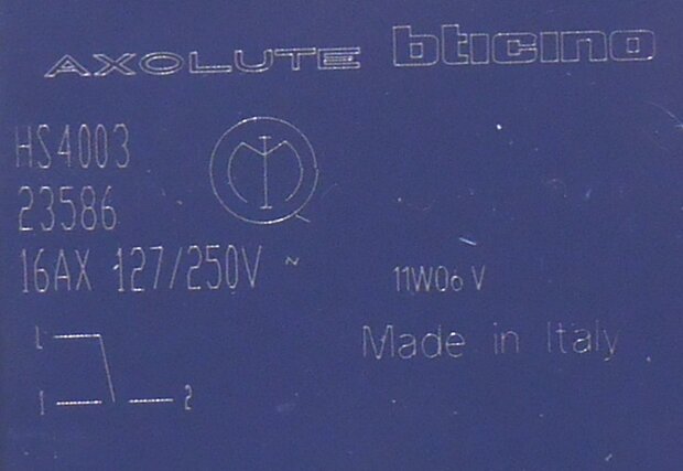 Bticino HS4003 switch 16A 1P