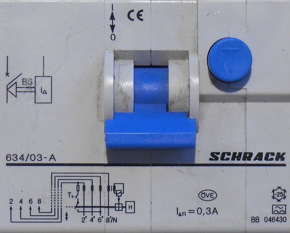 Schrack 634/03-A Koppelbare blok differentieel 400V 63A