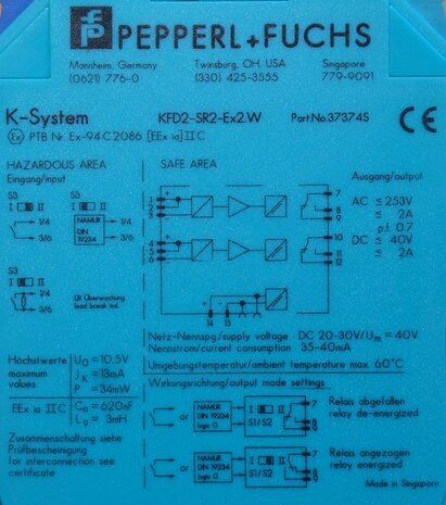 Pepperl+Fuchs KFD2-SR2-EX2.W Scheiding digitale ingang 37374S