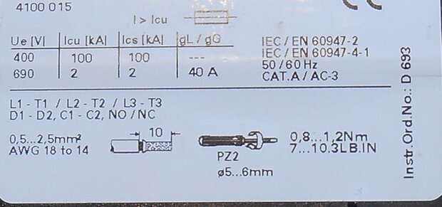 OMRON J7MN-12 Motorbeveilingsschakelaar Range 2,8-4A