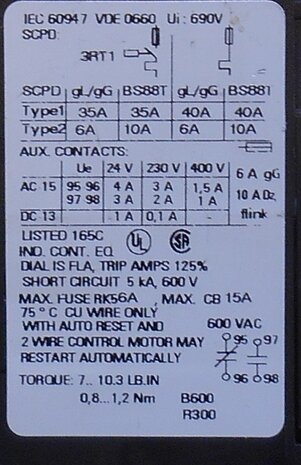 Siemens 3RU1116-1AB0 Thermal overload relay Range 1-16A