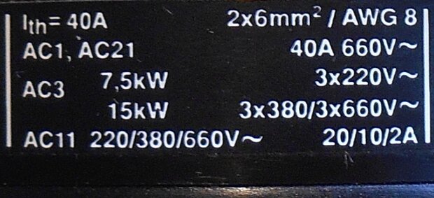 Santon H3 P-A58 main switch 40A 2 elements
