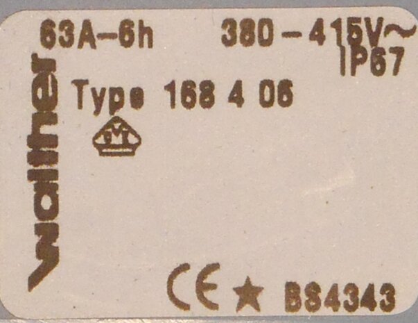 Walther 168406 wandcontactdoos 63A 4P 400V 6h IP67, 168 406