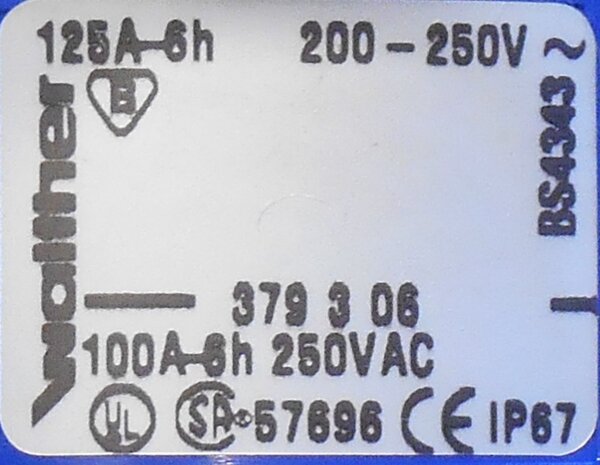 Walther 379306 CEE koppeling 125A 3P 6h (2P+E) contact