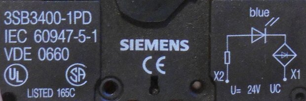 Siemens 3SB3400-1PD Signaallamp LED compleet, blauw