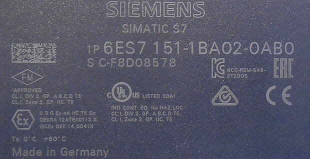 Siemens 6ES7151-1BA02-0AB0 PLC-interface 6ES71511BA020AB0