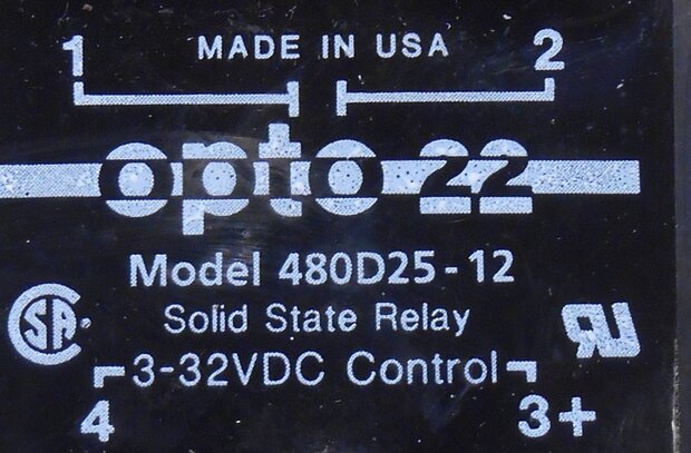 OPTO 22 480D25-12 Solid State Relay 25A