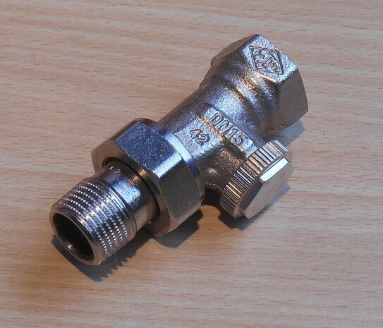 Heimeier 035602000 radiator foot valve 1/2'' straight nickel