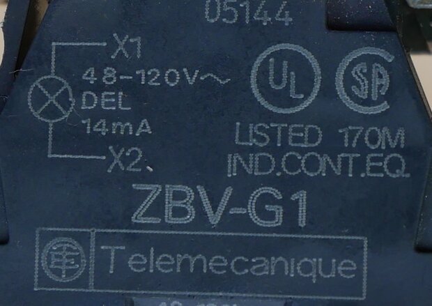 Telemecanique ZBV-G1 signaallamp LED wit