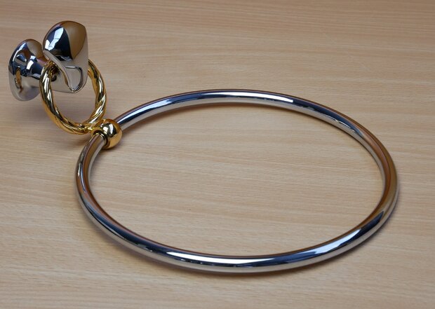 Rivadan Noray towel rack hanging ring large chrome/gold 39480