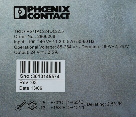 Phoenix Contact TRIO-PS/1AC/24DC/2.5 DIN-rail netvoeding 24 V/DC 2.5 A 60 W