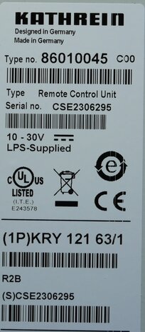 Kathrein 86010045 Remote Control Unit 10-30V kry 121 63/1