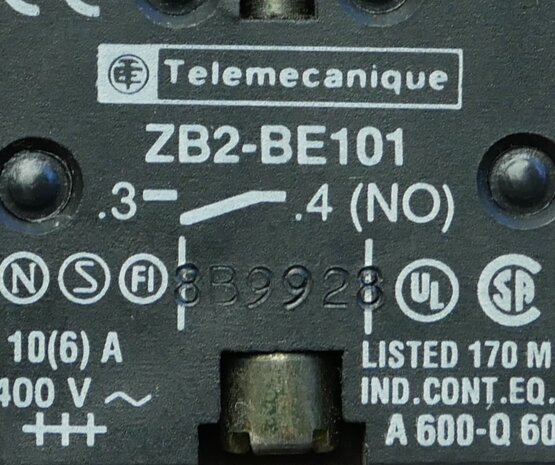 Telemecanique ZB2-BV191 signal lamp incl. Push button with ZB2-BE101 (NO) contact element