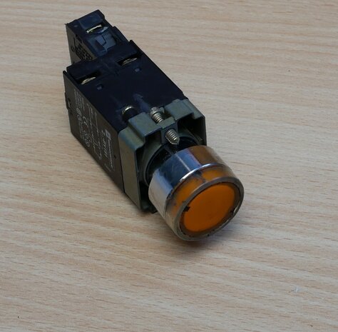 Telemecanique ZB2-BV191 signaallamp oranje incl. drukknop met ZB2-BE101 (NO)